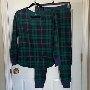 Old Navy Kids Plaid Pajama Set - Green and Navy
